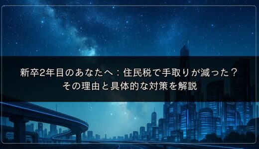 新卒2年目のあなたへ：住民税で手取りが減った？その理由と具体的な対策を解説