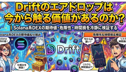 Driftのエアドロップは今から触る価値があるのか？｜Solana系DEXの期待値・危険性・時間損を冷静に検証する