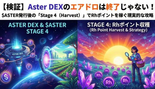 【検証】Aster DEXのエアドロは終了じゃない：$ASTER発行後の「Stage 4（Harvest）」でRhポイントを稼ぐ現実的な攻略